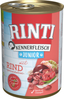 RINTI KENNERFLEISCH JUNIOR mit Rind für Hunde 12 x 400 g 