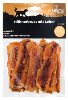 MAJESTIC Hühnerbrust mit Leber für Hunde 250 g 