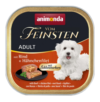 animonda VOM FEINSTEN mit Rind, Hähnchenfilet für Hunde 22 x 150 g 