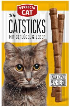 PERFECTO CAT mit Geflügel, Leber 10 x 10 CATSTICKS 