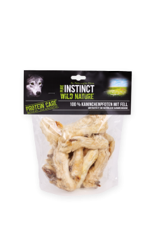 PURE INSTINCT 100 % Kaninchenpfoten mit Fell für Hunde 250 g 