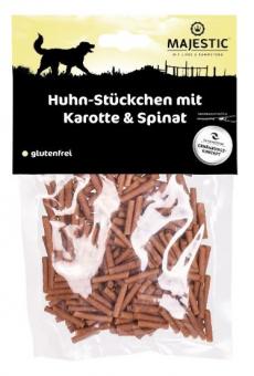 MAJESTIC Huhn-Stückchen mit Karotte & Spinat für Hunde 100 g 