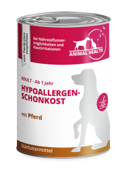 ANIMAL HEALTH HYPOALLERGENSCHONKOST mit Pferd für Hunde 6 x 400 g 