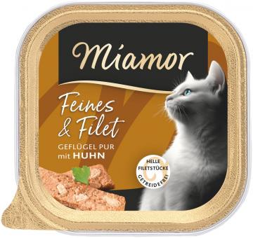 Miamor Feines Filet mit Geflügel, Huhn für Katzen 16 x 100 g 