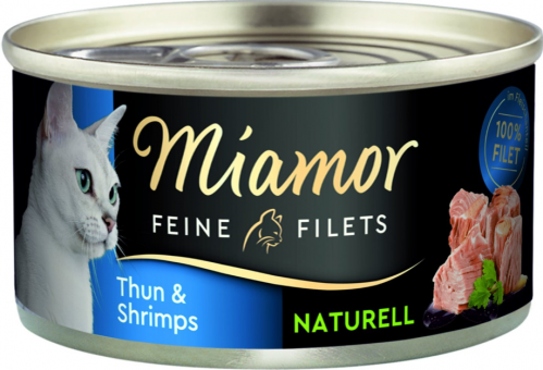 Miamor FEINE FILETS mit Thunfisch, Shrimps für Katzen 24 x 80 g 
