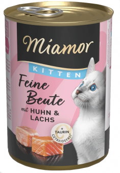 Miamor Feine Beute Kitten mit Huhn und Lachs 12 x 400 g 