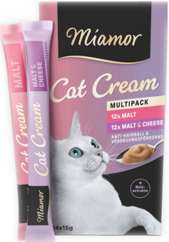 Miamor Cat Cream MULTIPACK mit Malt, Cheese 24 x 15 g 