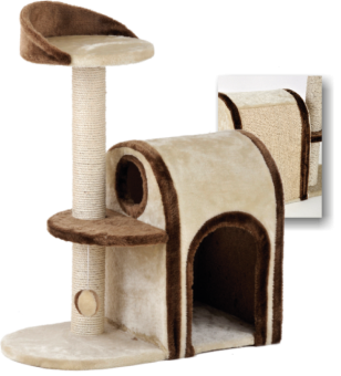 SILVIO DESIGN Katzenbaum Winnie ca. 65 x 34 x 81 cm, beige-braun 