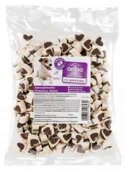 arriba Soft-Herzen mit Lamm, Reis  für Hunde 200 g 