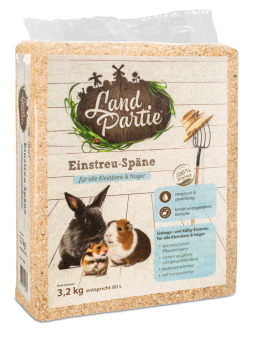 LandPartie Einstreu-Späne für alle Kleintiere & Nager 3,2 kg entspricht 60 l 