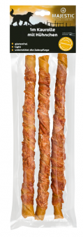 MAJESTIC 1 m Kaurolle mit Hühnchen für Hunde 315 g 