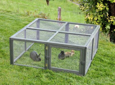 ROHRSCHNEIDER Kleintier-Freilauf ca. 125 x 125 x 48 cm, grau 