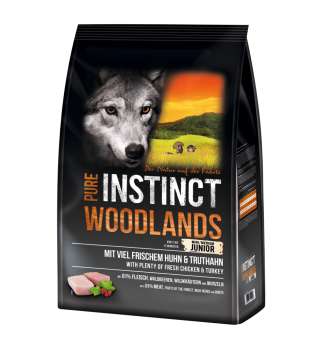 PURE INSTINCT WOODLANDS JUNIOR mit Huhn, Truthahn für Hunde 4 kg 