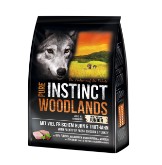 PURE INSTINCT WOODLANDS JUNIOR mit Huhn, Truthahn 1 kg 