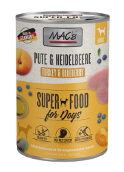 MAC's SUPER FOOD mit Pute, Heidelbeeren für Hunde 6 x 400 g 