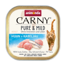 animonda CARNY PURE & MILD mit Huhn, Kabeljau für Katzen 32 x 100 g 