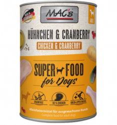 MAC's SUPER FOOD mit Hühnchen, Cranberry für Hunde 6 x 800 g 