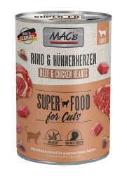 MAC's SUPER FOOD mit Rind, Hühnerherzen für Katzen 6 x 400 g 