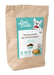 LandPartie auf Insektenbasis kaltgepresst mit Erben, Spinat für Hunde 7 kg 