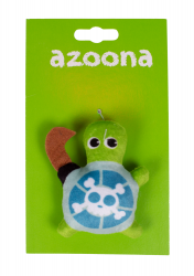 azoona Katzenspielzeug Plüsch-Schildkröte Pirat ca. 8x8cm 