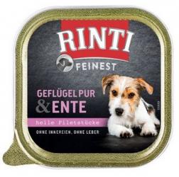 RINTI FEINEST mit Geflügel, Ente für Hunde 11 x 150 g 