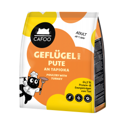 CAFOO mit Geflügel, Pute an Tapioka für Katzen 350 g 