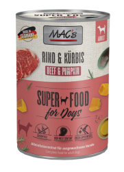 MAC's SUPER FOOD mit Rind, Kürbis für Hunde 6 x 400 g 