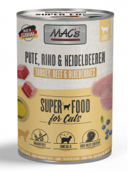 MAC's SUPER FOOD mit Pute, Rind und Heidelbeeren für Katzen 6 x 400 g 