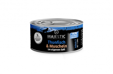 MAJESTIC mit Thunfisch, Muscheln für Katzen 24 x 70 g 