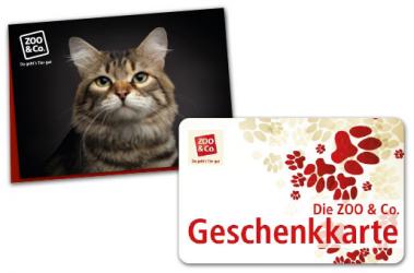 ZOO & Co. Geschenkkarte 50 Euro mit Karte Motiv "Katze" 