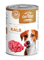 arriba Junior mit Kalb für Hunde 6 x 400 g 