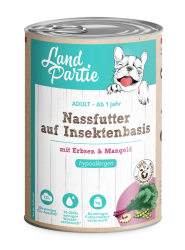 LandPartie Insektenbasis mit Erbsen, Mangold für Hunde 6 x 400 g 