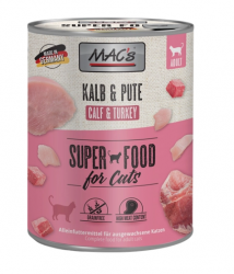 MAC's SUPER FOOD mit Kalb, Pute für Katzen 6 x 800 g 