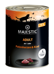 MAJESTIC mit Putenherzen, Rind für Katzen 6 x 800 g 