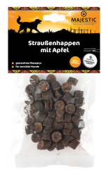MAJESTIC Straußenhappen mit Apfel für Hunde 150 g 