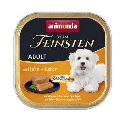 animonda VOM FEINSTEN mit Huhn, Leber für Hunde 22 x 150 g 
