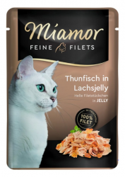 Miamor FEINE FILETS mit Thunfisch in Lachsjelly für Katzen 24 x 100 g 