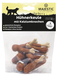 MAJESTIC Hühnerkeule mit Kalziumknochen für Hunde 150 g 