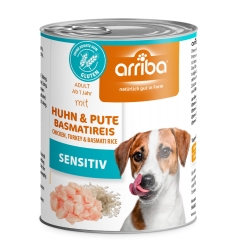 arriba SENSITIV mit Huhn, Pute und Basmatireis für Hunde 6 x 800 g 