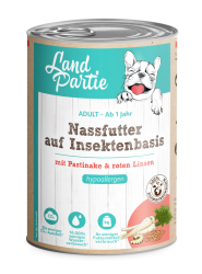 LandPartie Insektenbasis mit Pastinake, roten Linsen für Hunde 6 x 400 g 