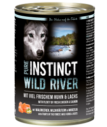 PURE INSTINCT WILD RIVER mit Huhn, Lachs für Hunde 6 x 400 g 