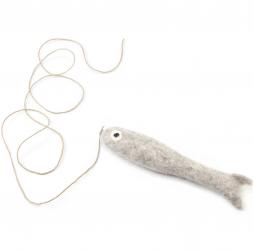 HUNTER Katzenspielzeug Toller Hecht mit Schnur grau 
