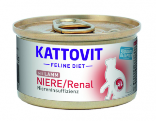 KATTOVIT Feline Diet Niere/Renal mit Lamm für Katzen 12 x 85 g 