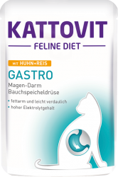 KATTOVIT Feline Diet Gastro  mit Huhn, Reis für Katzen 24 x 85 g 