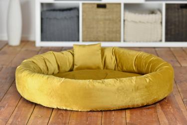 ROHRSCHNEIDER Velvet Kuschelinsel Gr. L ca. 90 x 18 cm, senf 