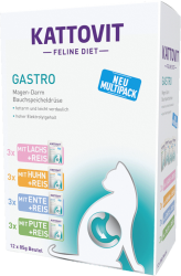 KATTOVIT Feline Diet Gastro Multipack für Katzen 12 x 85 g 