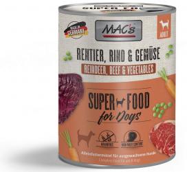 MAC's SUPER FOOD mit Rentier, Rind und Gemüse für Hunde 6 x 800 g 