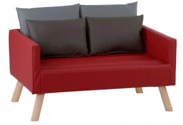 SILVIO DESIGN Hundesofa Daja 65x100x52cm in rot 