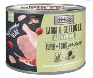MAC's SUPER FOOD mit Lamm, Geflügel für Katzen 6 x 200 g 