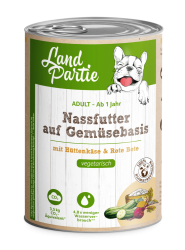 LandPartie auf Gemüsebasis mit Hüttenkäse, rote Bete für Hunde 6 x 400 g 
